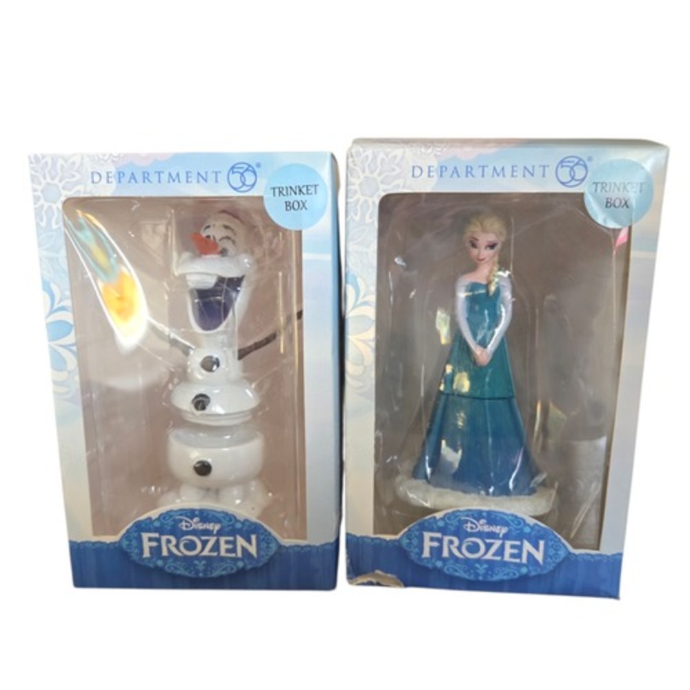 2015 Department 56 Disney Frozen Elsa & Olaf Trinket Boxes #4045050/#4045051 - Picture 1 of 5